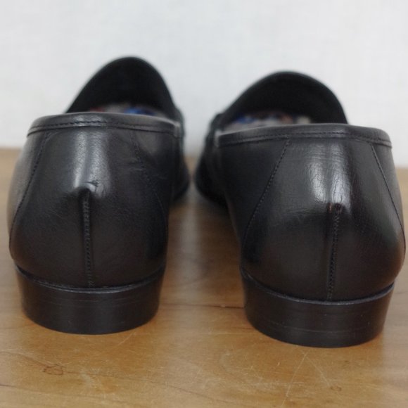 Men\'s New Cole Haan Italian Made Black Leather Tassel Woven Loafers 11.5D Men main image 3